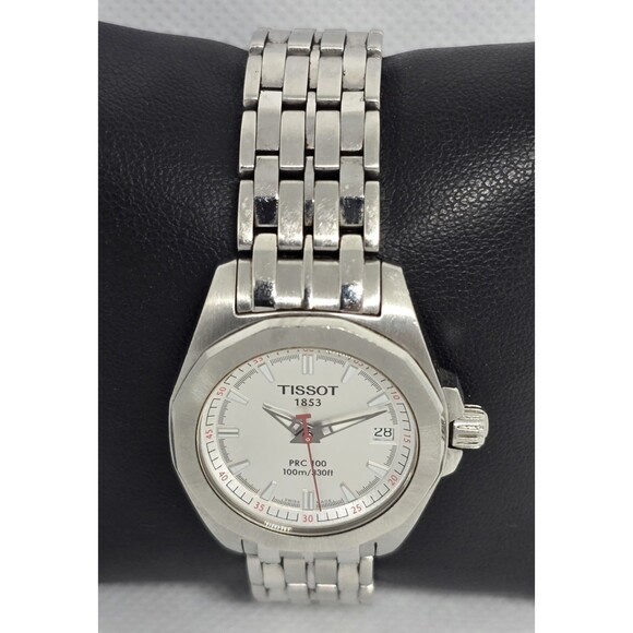 Women's Tissot 1853 Silver Tone Dial Date Royal Oak Bezel Bracelet Band Watch 10 - Picture 4 of 7